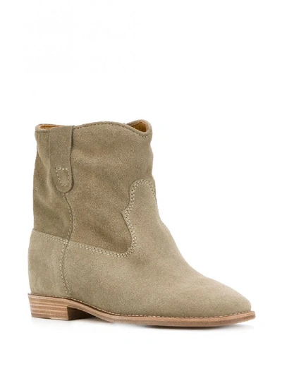 Shop Isabel Marant Crisi Leather Boots In Grey