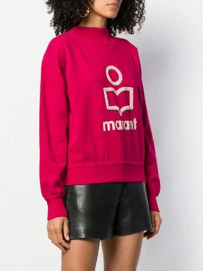 Shop Isabel Marant Étoile Moby Logo Sweatshirt In Violet