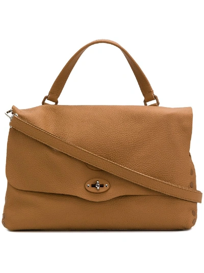 Shop Zanellato Postina Leather Bag In Brown