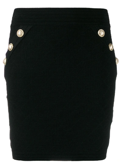 Shop Balmain Short Skirt In Black