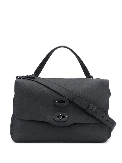 Shop Zanellato Small Postina Leather Bag In Black
