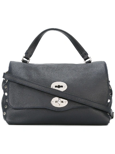 Shop Zanellato Small Postina Leather Bag In Blue