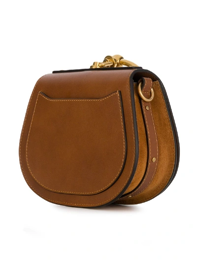 Shop Chloé Nile Small Leather Shoulder Bag In Brown