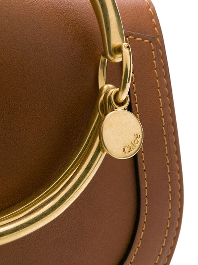 Shop Chloé Nile Small Leather Shoulder Bag In Brown