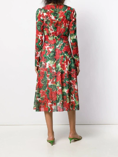 Shop Dolce & Gabbana Silk Short Dress In Red
