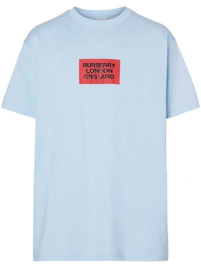 Shop Burberry Cotton T-shirt In Blue