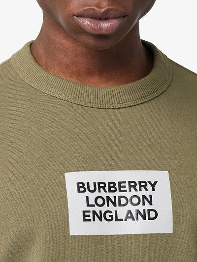 Shop Burberry Patch Sweatshirt In Green