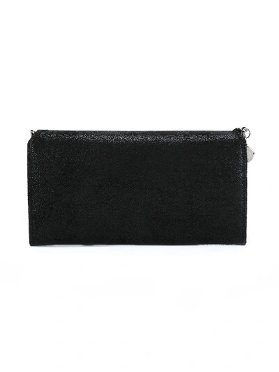Shop Stella Mccartney Falabella Flap Continental Wallet In Black