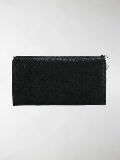 Shop Stella Mccartney Falabella Flap Continental Wallet In Black