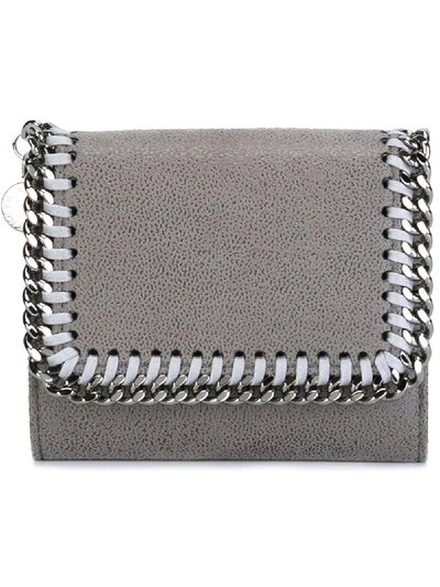 Shop Stella Mccartney Falabella Flap Wallet In Grey