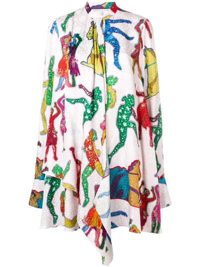 Shop Stella Mccartney Silk Dress In Multicolor