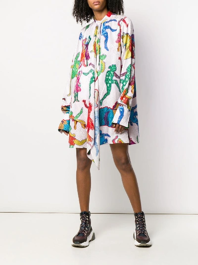 Shop Stella Mccartney Silk Dress In Multicolor