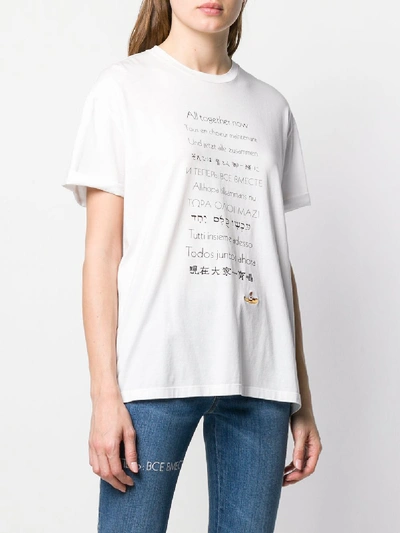 Shop Stella Mccartney Printed Cotton T-shirt In White