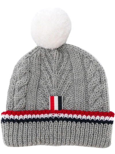 Shop Thom Browne Merino Wool Hat In Grey