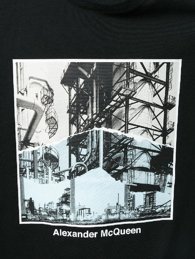 Shop Alexander Mcqueen Cotton T-shirt With Print In Black