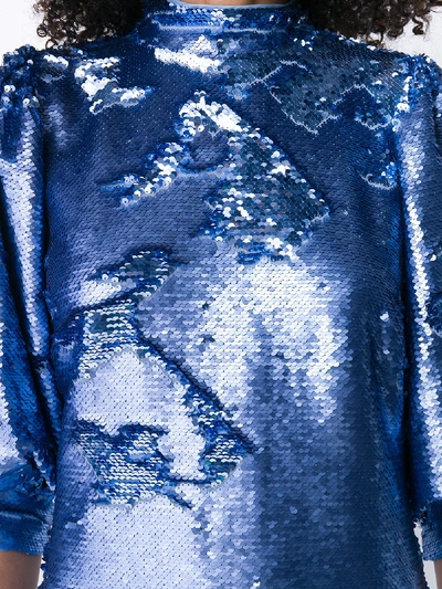 Shop Ganni Sweater With Sequins In Blue