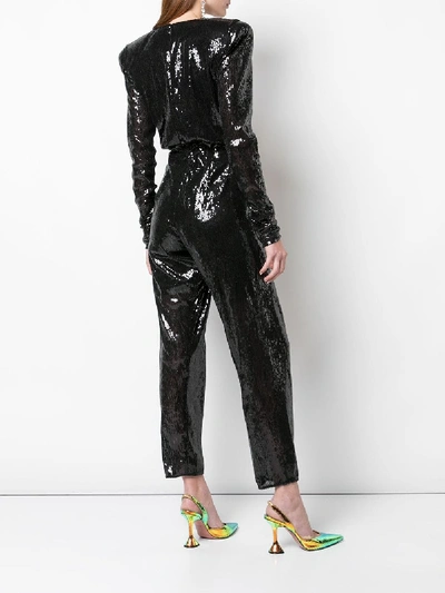 Shop Attico Yulle And Sequins All-in-one In Black