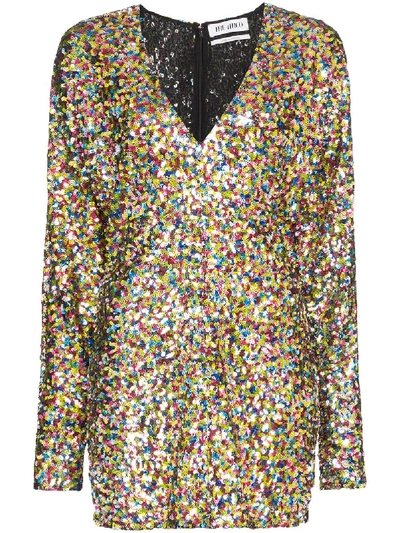 Shop Attico Sequins Dress In Multicolor