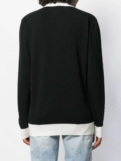 Shop Balmain Logo Cotton Sweater In Black