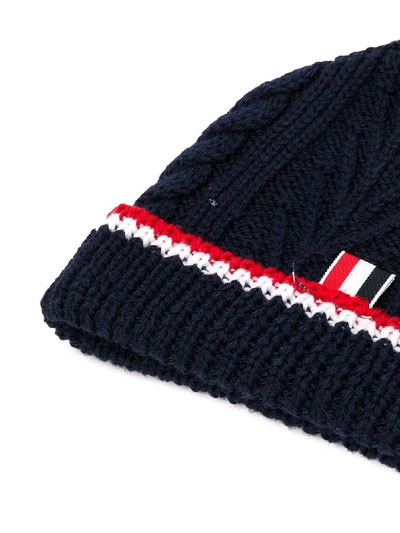 Shop Thom Browne Merino Wool Hat In Blue