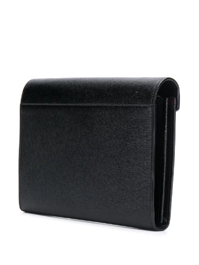 Shop Saint Laurent Leather Wallet On Chain In Black