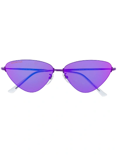 Shop Balenciaga Sunglasses In Violet