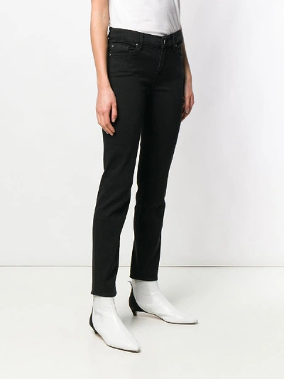 Shop 7 For All Mankind Cotton-blend Slim-fit Jeans In Black