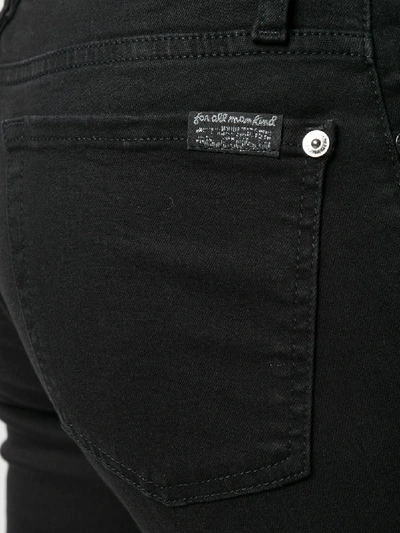 Shop 7 For All Mankind Cotton-blend Slim-fit Jeans In Black
