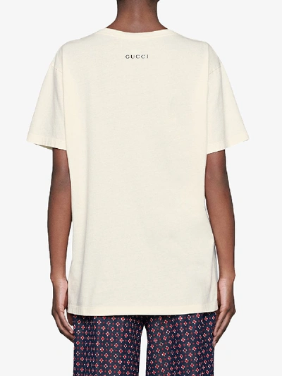 Shop Gucci Cotton T-shirt In Beige