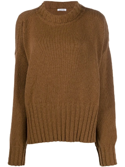 Shop P.a.r.o.s.h Wool-cashmere Blend Turtleneck Jumper In Brown