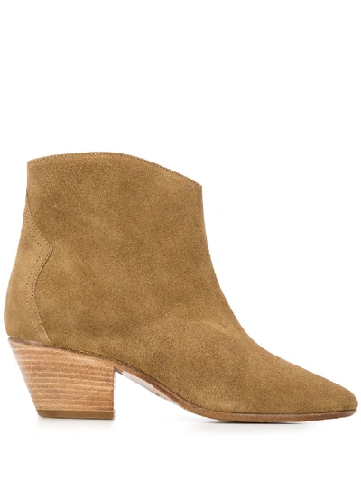 Shop Isabel Marant Dacken Leather Boots In Grey
