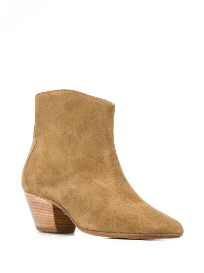Shop Isabel Marant Dacken Leather Boots In Grey