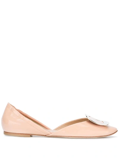 Shop Roger Vivier Chips Patent Leather Ballet Flat In Pink