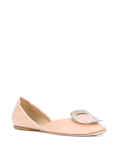 Shop Roger Vivier Chips Patent Leather Ballet Flat In Pink