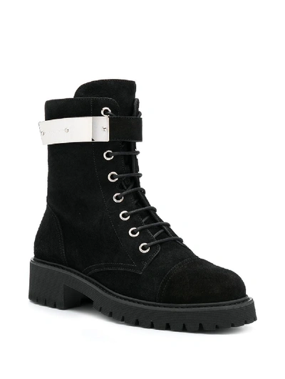 Shop Giuseppe Zanotti Suede Leather Ankle Boots In Black