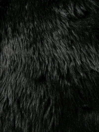 Shop Balenciaga Fake Fur Coat In Black