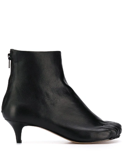 Shop Mm6 Maison Margiela Leather Stivaletto Boots In Black