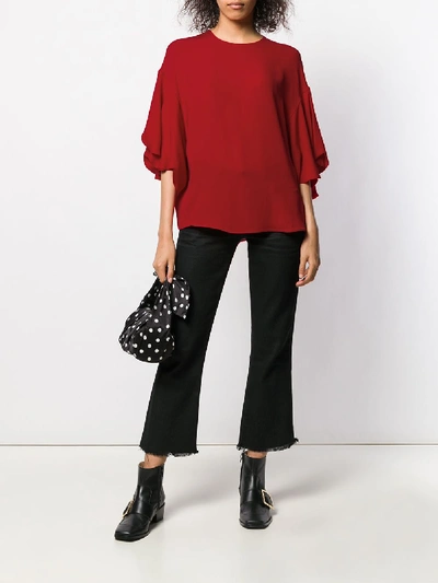 Shop Valentino Silk Top In Red