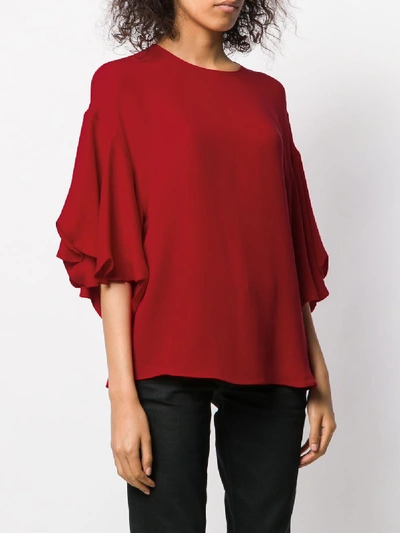 Shop Valentino Silk Top In Red