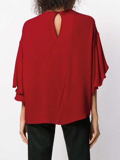 Shop Valentino Silk Top In Red