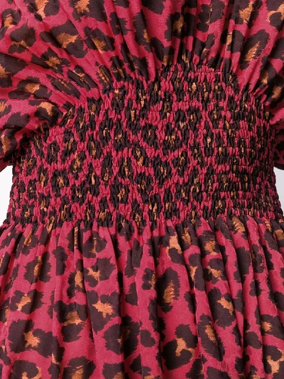 Shop Msgm Leopard Print Short Dress In Violet