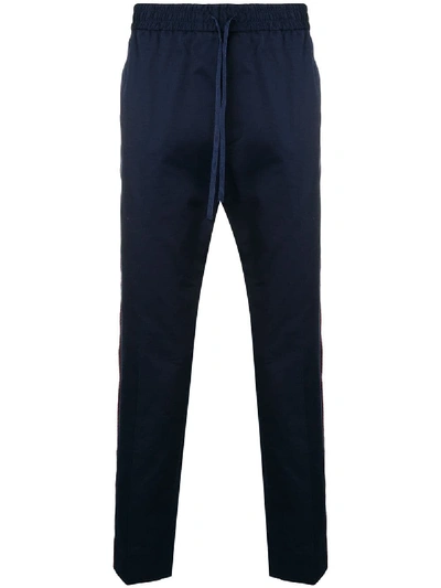 Shop Gucci Cotton Trousers In Blue