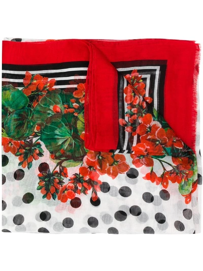 Shop Dolce & Gabbana Silk Scarf In Red