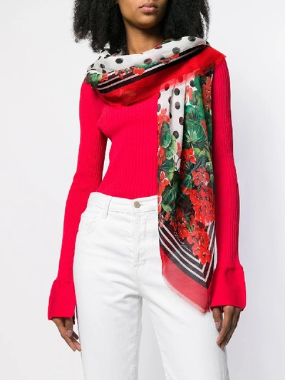 Shop Dolce & Gabbana Silk Scarf In Red