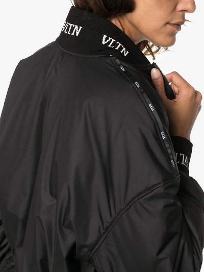 Shop Valentino Pea Coat In Black