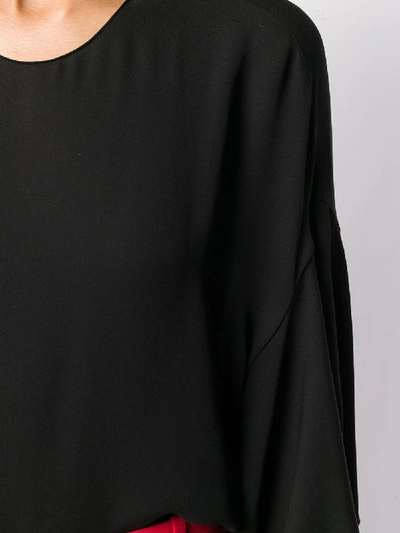 Shop Valentino Silk Top In Black