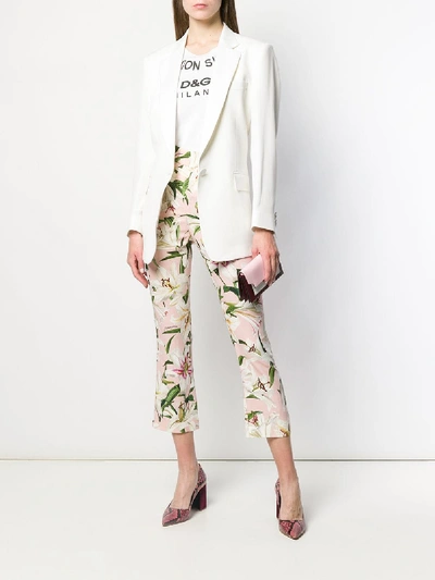 Shop Dolce & Gabbana Floral Print Trousers In Pink