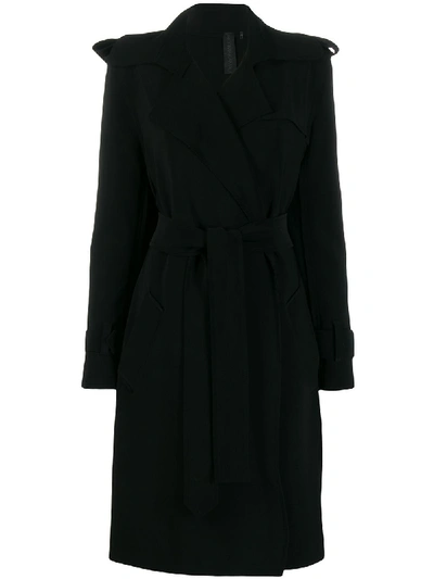 Shop Norma Kamali Belted Trench In Black