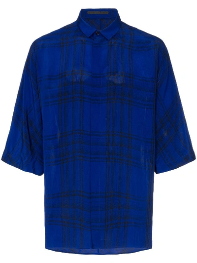 Shop Haider Ackermann Scottish Print Shirt In Blue