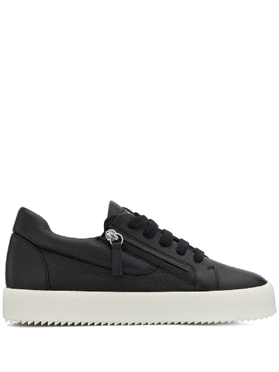 Shop Giuseppe Zanotti May London Leather Sneakers In Black